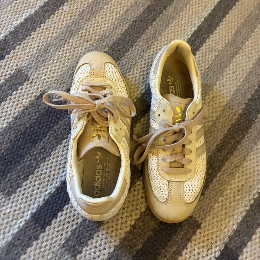 Adidas Women's SAMBA OG SHOES Sneakers Size US 7.5 Crochet Beige - Picture 8 of 11